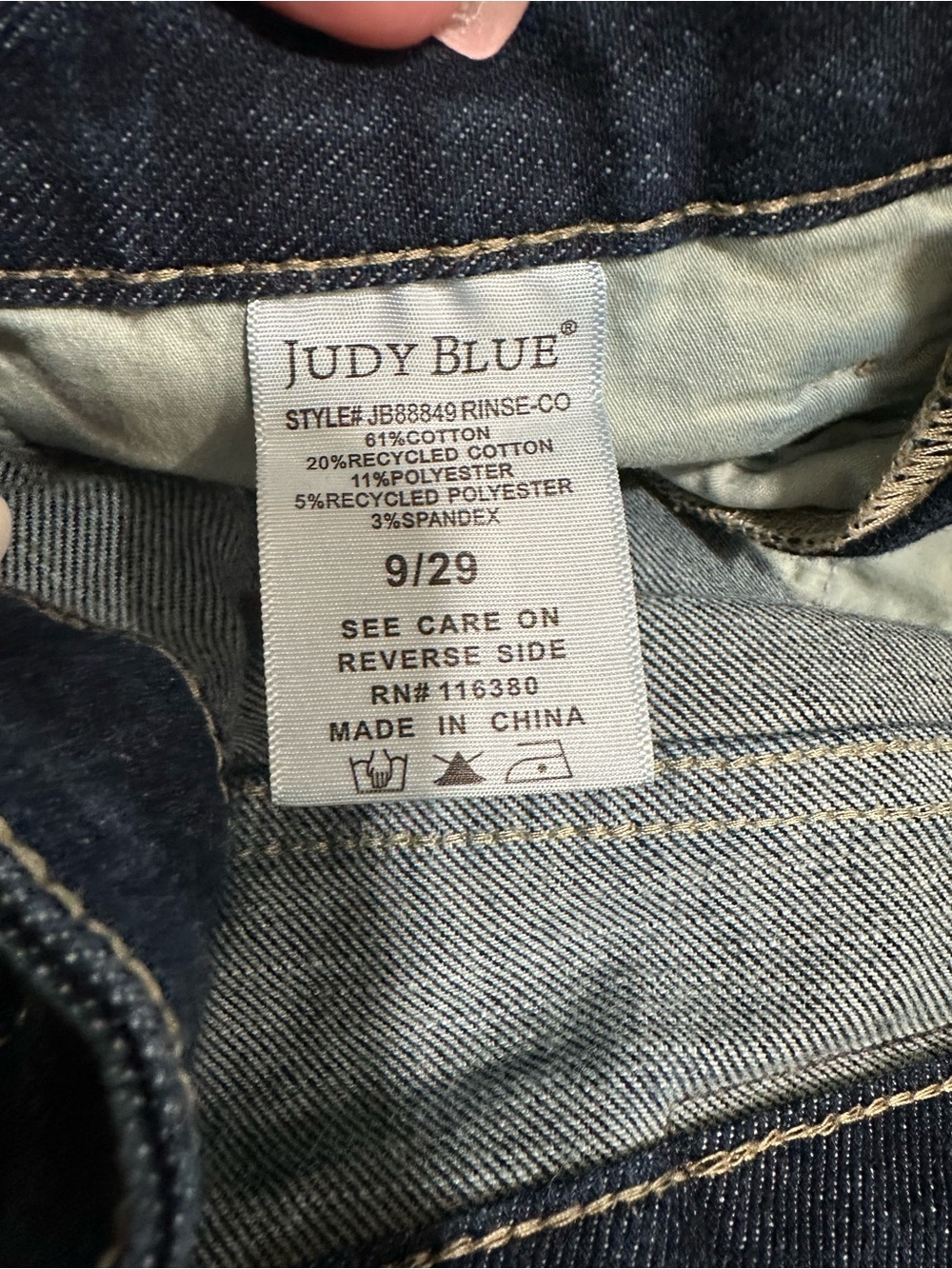 Judy Blue High Waist Tummy Control Retro Wide Leg Jeans Dark indigo Blue Sz 29 - Picture 10 of 12